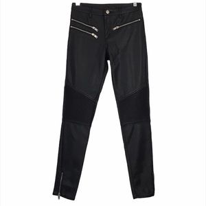 H&M Divided Ankle Moto Faux Leather Skinny Pants